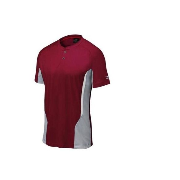 Mizuno Men’s Elite 2-Button Baseball Jersey  350527, Cardinal Gray, XS - Picture 2 of 14